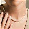 Swarovski Elements Collana Tennis Placcata Oro Swarovski Element Cristalli Originali 3mm Donna