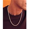 Swarovski Elements Collana Tennis Pl. Oro Uomo Swarovski Elements Cristalli Original 2mm in Acciaio