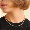 Swarovski Elements Collana Tennis Placcata Oro Swarovski Element Cristalli Originali 2mm Donna