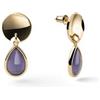 UNOAERRE ORECCHINI Lux pendenti cristallo viola bronzo placcato oro 24kt (2866)