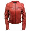 Zayn Leather Giacca da motociclista donna in vera pelle rossa in vera pelle di agnello Nap...