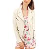 Zayn Leather Giacca da donna in vera pelle colore crema classica da motociclista con cerni...