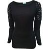 Liabel Camiciola Donna Manica Lunga Misto Lana pizzo sulle Maniche 5200/136n