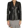Zayn Leather Blazer donna vera pelle giacca nera morbida pelle di agnello due bottoni