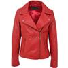 Zayn Leather Giacca di pelle rossa da donna in vera pelle biker jacket slim fit giacca in ...