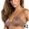 SIèLEI OFFERTA 2 REGGISENI FRANCESCE DONNA CON FERRETTO SPALLINE MICROFIBRA 1662