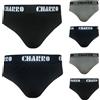 CHARRO - 6 SLIP UOMO COTONE ELASTICIZZATO TINTA UNITA BIANCO NERO GRIGIO BLU
