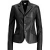 Zayn Leather Giacca blazer donna vera pelle di design cappotto pura pelle di agnello nero ...