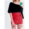 Zayn Leather Gonna corta da donna in pelle di agnello 100% vera pelle elegante gonna rossa...