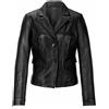 Zayn Leather Giacca donna vera pelle blazer vera pelle di agnello due bottoni nero cappott...