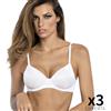 SIèLEI OFFERTA 3 REGGISENI BALCONCINO DONNA PREFORMATO SENZA FERRETTO B 1556