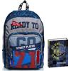Seven S.p.a. Zaino Scuola Outsize SEVEN - STREET PLAYER, Blu, Doppio Scomparto + Diaro 12