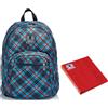 INVICTA Zaino Format Invicta , Tartan, Blu, Doppio Scomparto, Scuola & Tempo Libero +