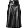 Zayn Leather Gonna da donna in vera pelle di agnello nera A-Line lunghezza ginocchio gonna...