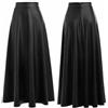 Zayn Leather Gonna lunga da donna in vera pelle di agnello classica svasata nera gonna mor...