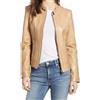 Zayn Leather Giacca da donna in vera pelle avorio crema premium biker vera pelle di...