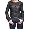Zayn Leather Giacca da motociclista donna 100% vera pelle in vera pelle di agnello nera gi...