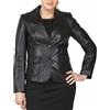 Zayn Leather Giacca donna pelle blazer vera pelle di agnello morbida due bottoni nero capp...