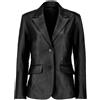 Zayn Leather Blazer donna vera pelle morbida pelle di agnello due bottoni nero giacca...