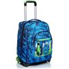 Seven Trolley Seven, Crew, Blu, 2 in 1 Zaino con Cross-Over System, Scuola & Viaggio