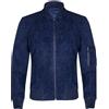 Zayn Leather Giubbotto Bomber Uomo Royal Blue Goat Scamosciato Vera Pelle MA-1 Varsity Ret...