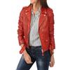 Zayn Leather Giacca donna rossa in vera pelle di agnello vera pelle da motociclista...