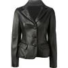Zayn Leather Giacca donna pelle blazer vera pelle di agnello morbida tre bottoni nero capp...