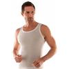 LIABEL 5148 CANOTTIERA UOMO SPALLA LARGA GIROCOLLO 80% LANA BIANCO SHIRT MAGLIA
