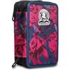 Invicta Astuccio 3 Zip Invicta, Roses, Rosa, Scuola & Tempo Libero, Completo di Matite,