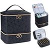 Does not apply Organizer per Unghie per 30 Flaconi Di Smalto E 1 Lampada LED per Unghie, Borsa