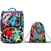 SJ Gang Zaino Scuola SJ GANG BIG - GLITZLED BOY - Zaino Estendibile Doppio