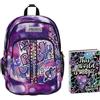 Seven Zaino Scuola Advanced, Viola, Bubble Street, Ragazza + Diario 12 Mesi