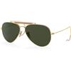 Ray-Ban Ray Ban 3030 Outdorsman I 58 W3402 Occhiali da Sole Oro/Verde G15