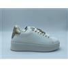 Gaelle Scarpe sneakers donna GAELLE gacam 01086 bianco oro pelle