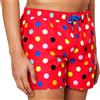 Happy Socks Uomo Rosso Big Pois Fodera IN Rete Nuoto Pantaloncini Nwt