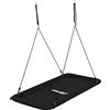 Relaxdays altalena a nido, quadrata, per bambini e adulti, portata 150 kg, multiposto da esterno, BT 150x80 cm, nera