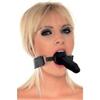 Rimba Latex Play Bocchino con pene (40 mm) Nero/Argento