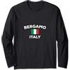 OWZMNDFZ Tees Bergamo Italia Città della Bandiera Italy Flag Maglia a Manica