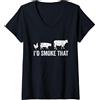 I'd Smoke That Fun BBQ Smoker Chef Garme Donna I d Smoke That Fun BBQ Smoker Chef Maglietta con Collo a V