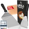 Fun OUTDOORS Set di 20 spatole per barbecue in acciaio inox, per hamburger, per