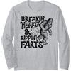 Giant Step Design Co. Breaking Hearts Ripping Farts! Funny Bigfoot Sasquatch Gas Maglia a Manica
