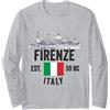 Firenze Italy Souvenirs Travel Vacation Souvenir firenze Italia Bandiera Firenze Maglia a Manica