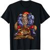 Abbigliamento per animali carino Gnome Riding A Dark Brown Giant Armadillo Garden Adventure Maglietta