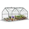 Outsunny Mini Serra da Giardino 2 Finestre Avvolgibili Copertura PVC 120x60x60cm