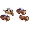 Relaxdays Vasi in Legno, Set 2 Contenitori Carriola & Mezza Botte Portafiori, Ru
