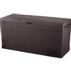 Keter Baule da esterno in resina con ruote e maniglie colore marrone 117x45x57 cm p...