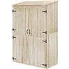 Outsunny Casetta da Giardino in Legno di Abete 2 Porte e Ripiani 120x57x183cm