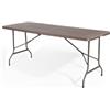 Verdelook TAVOLO MARRONE PIEGHEVOLE RICHIUDIBILE CAMPEGGIO GIARDINO ESTERNO 180x70x74 M