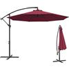 Outsunny Ombrellone da Giardino a Braccio Inclinabile con Manovella 3x2.5m Beige