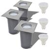vidaXL Faretti Carrabili da Esterno a LED 3 pz Quadrati